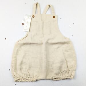 Quincy Mae Beige Hayes Romper 3-6 Months